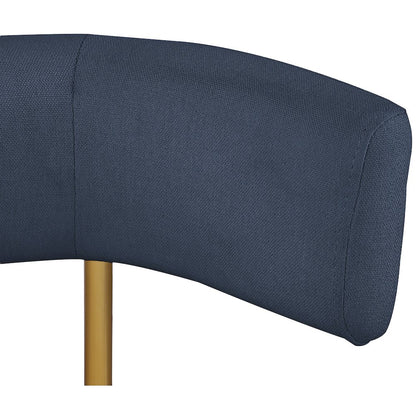 Rivage Deep Navy Durable Linen Textured Fabric Dining Chair, Set of 2