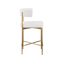 Rivage Cream Durable Linen Textured Fabric Stool, Set of 2