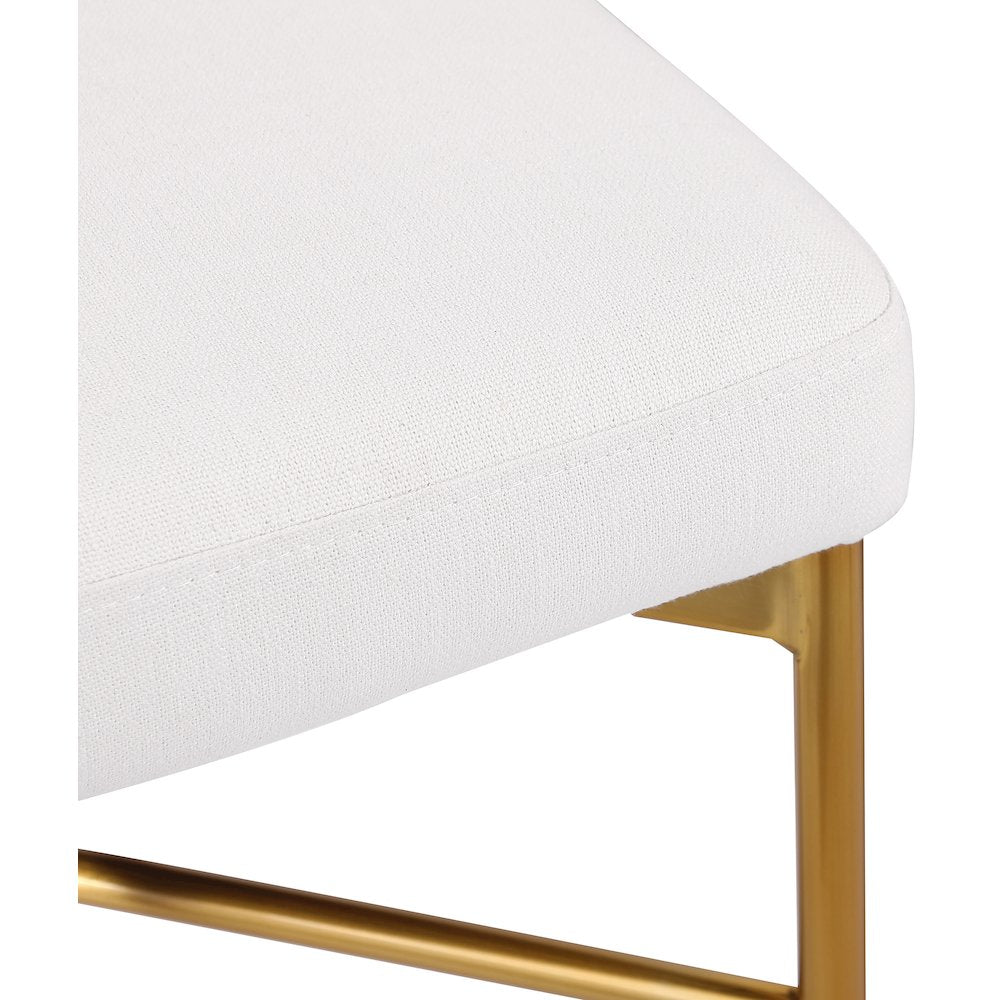 Rivage Cream Durable Linen Textured Fabric Stool, Set of 2