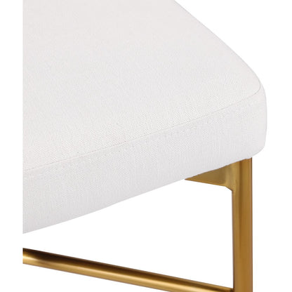 Rivage Cream Durable Linen Textured Fabric Stool, Set of 2