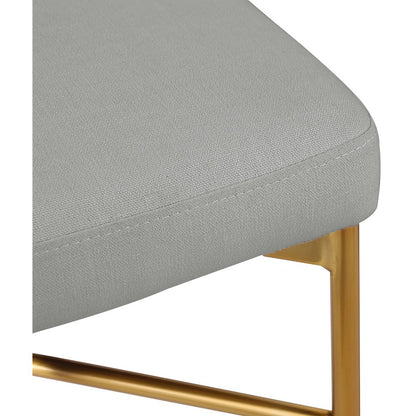 Rivage Light Grey Durable Linen Textured Fabric Stool, Set of 2