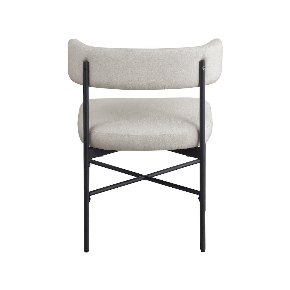 Rivage Beige Durable Linen Textured Fabric Dining Chair, Set of 2