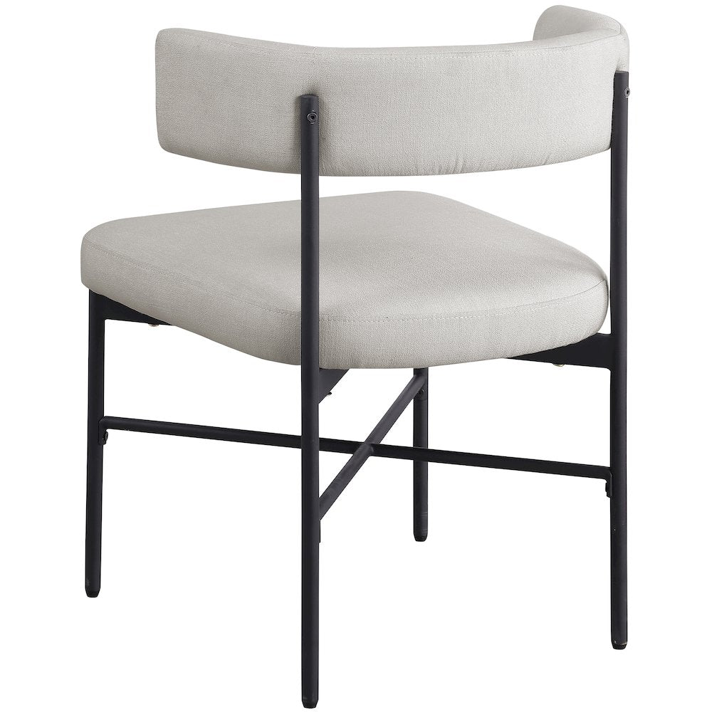 Rivage Beige Durable Linen Textured Fabric Dining Chair, Set of 2