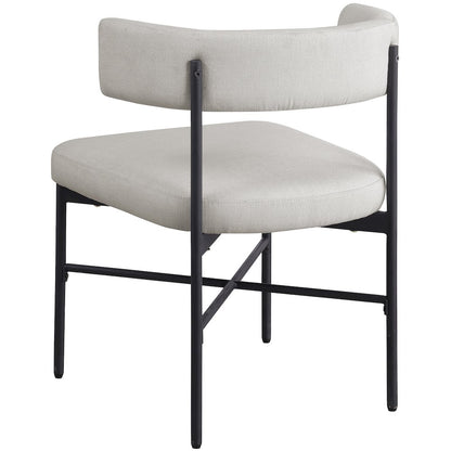 Rivage Beige Durable Linen Textured Fabric Dining Chair, Set of 2