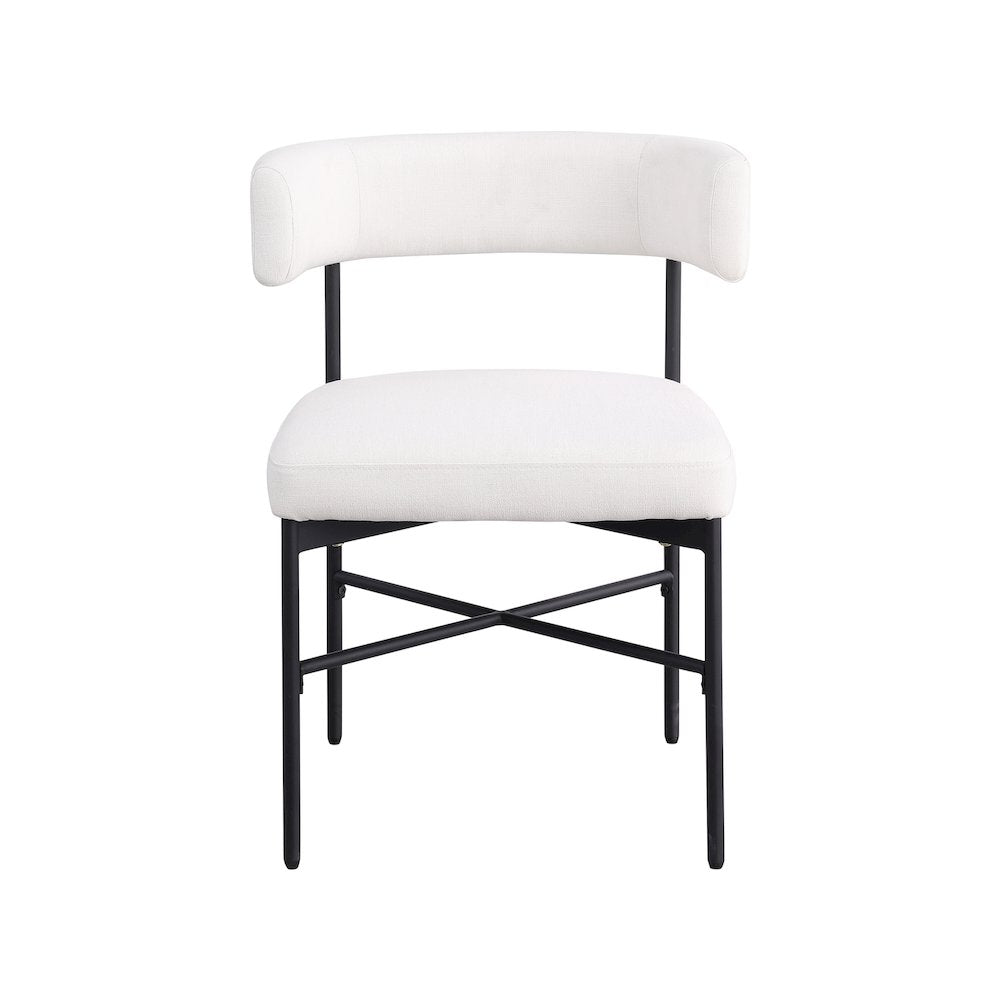 Rivage Cream Durable Linen Textured Fabric Dining Chair, Set of 2