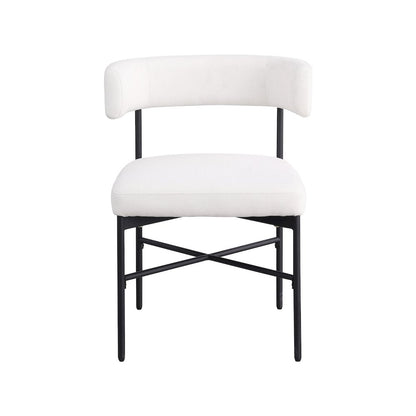 Rivage Cream Durable Linen Textured Fabric Dining Chair, Set of 2