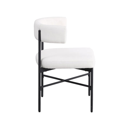 Rivage Cream Durable Linen Textured Fabric Dining Chair, Set of 2
