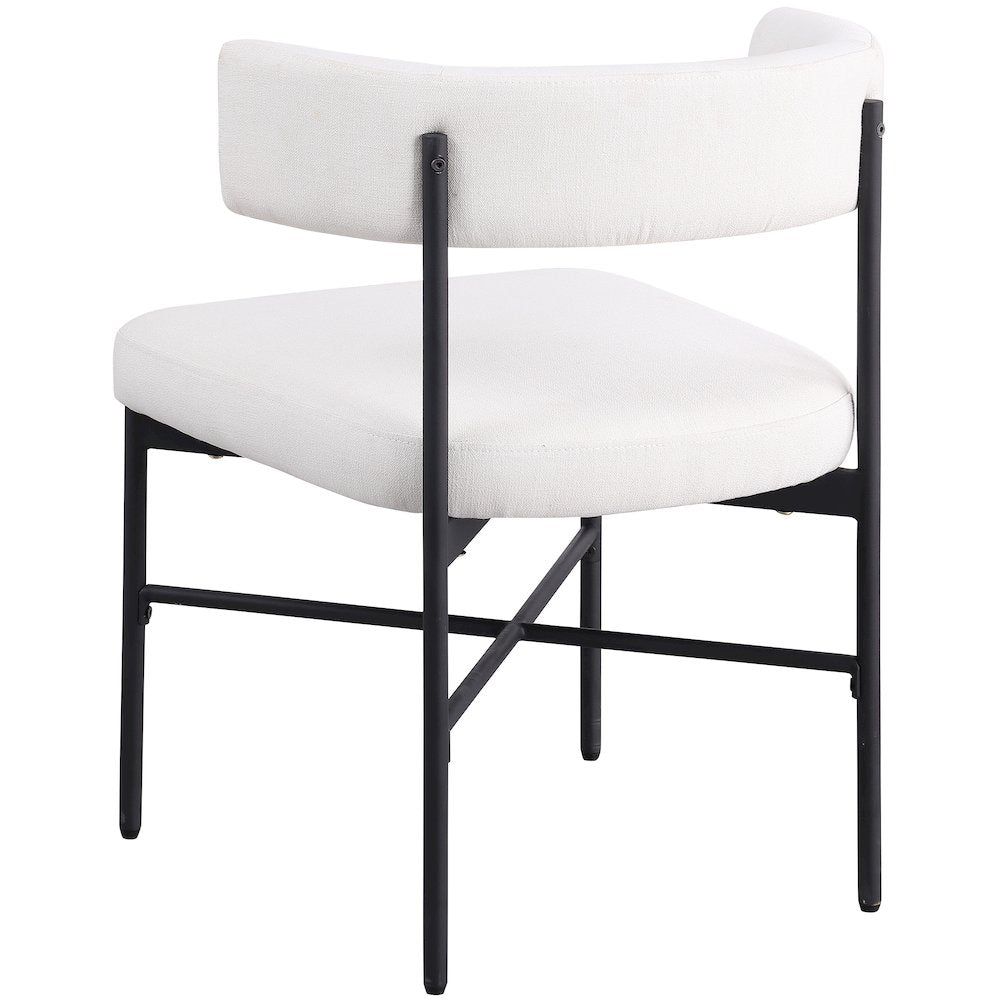 Rivage Cream Durable Linen Textured Fabric Dining Chair, Set of 2