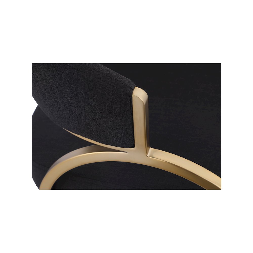 Privet Black Linen Textured Fabric Dining Chair, Set of 2