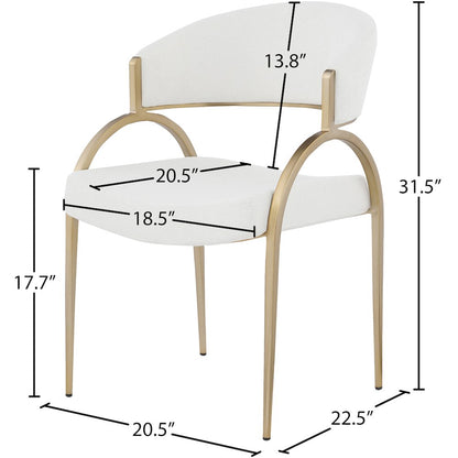 Privet Cream Linen Textured Fabric Dining Chair, Set of 2