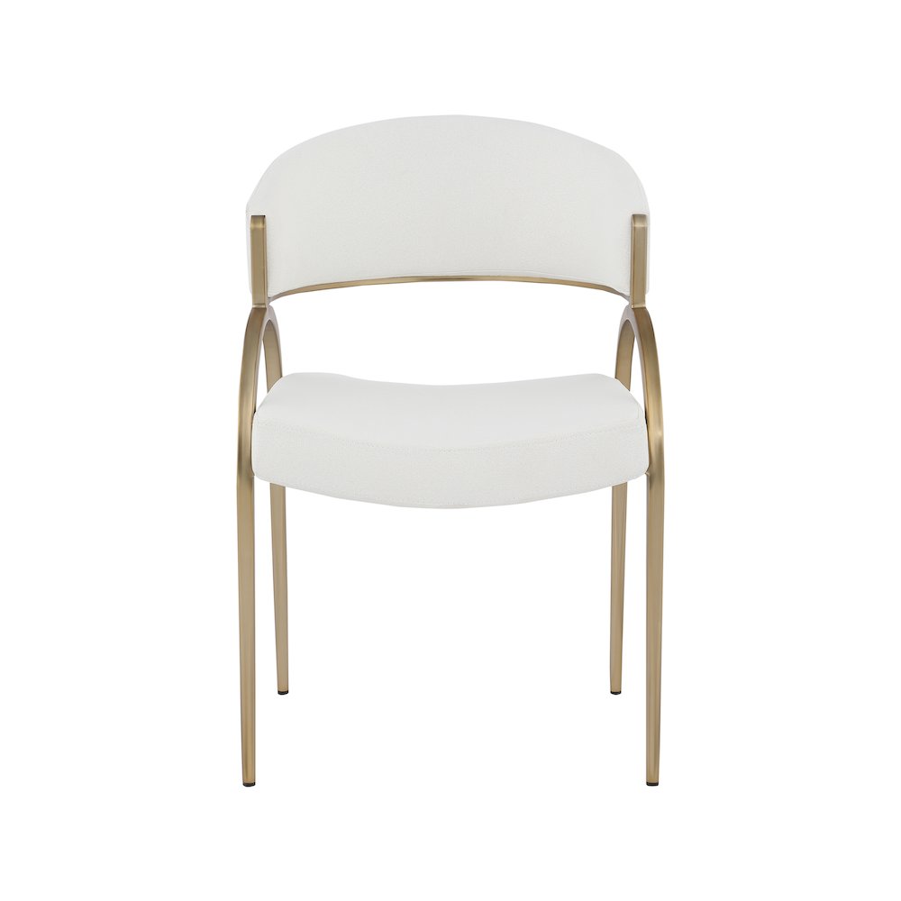 Privet Cream Linen Textured Fabric Dining Chair, Set of 2