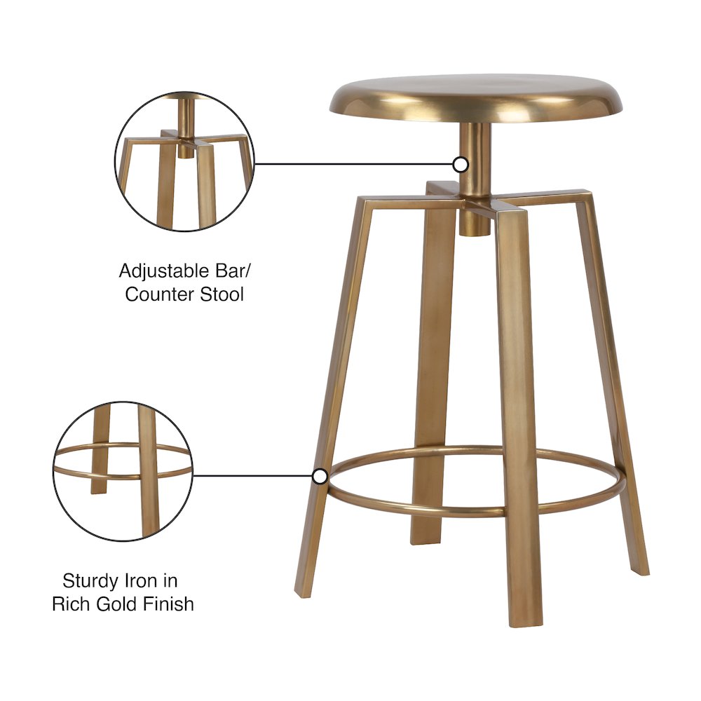 Lang Gold Iron Counter/Bar Stool