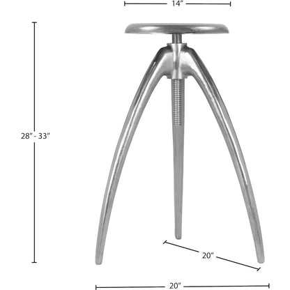 Clara Silver Aluminum Counter/Bar Stool