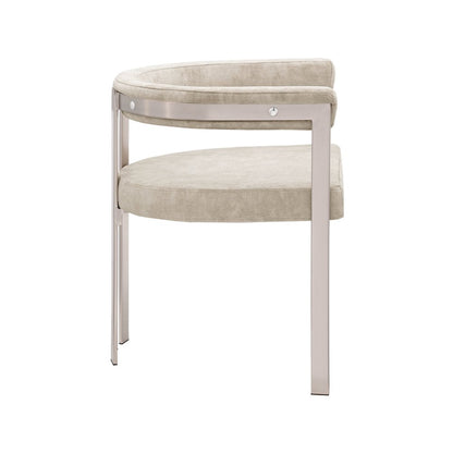 Marcello Beige Velvet Dining Chair, Set of 2