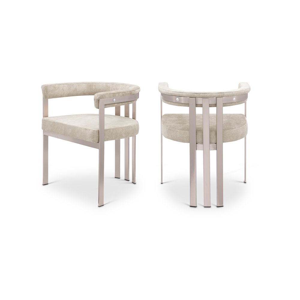 Marcello Beige Velvet Dining Chair, Set of 2