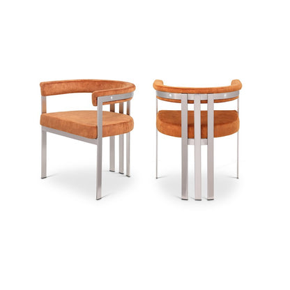 Marcello Cognac Velvet Dining Chair, Set of 2