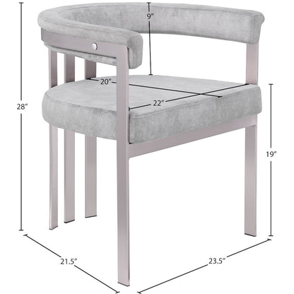Marcello Grey Velvet Dining Chair, Set of 2