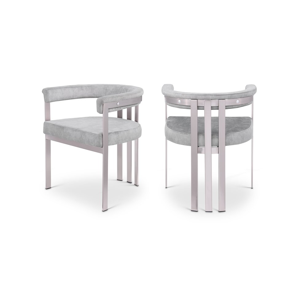 Marcello Grey Velvet Dining Chair, Set of 2