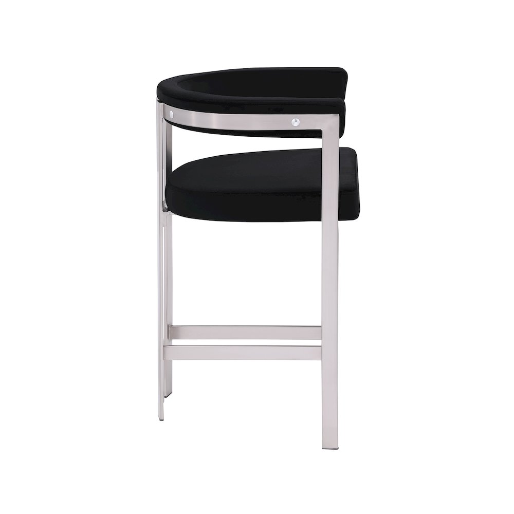 Marcello Black Velvet Counter Stool, Set of 2