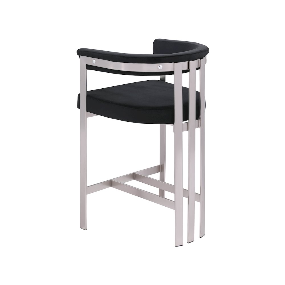 Marcello Black Velvet Counter Stool, Set of 2