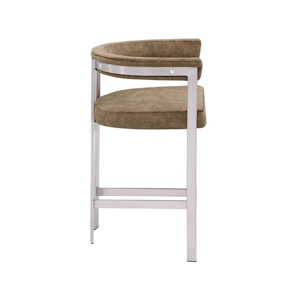 Marcello Brown Velvet Counter Stool, Set of 2