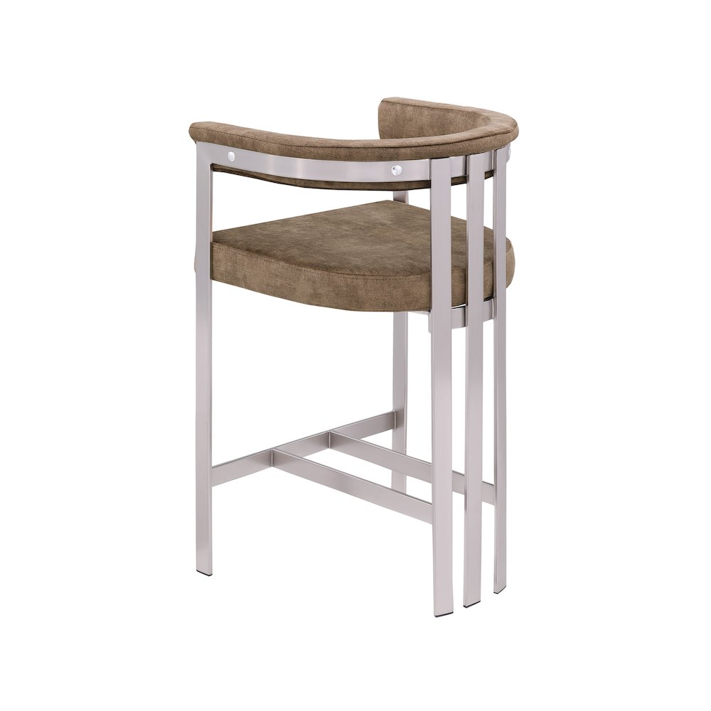 Marcello Brown Velvet Counter Stool, Set of 2