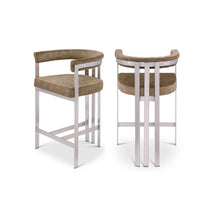 Marcello Brown Velvet Counter Stool, Set of 2