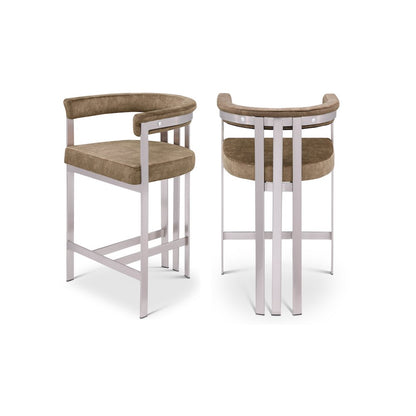 Marcello Brown Velvet Counter Stool, Set of 2