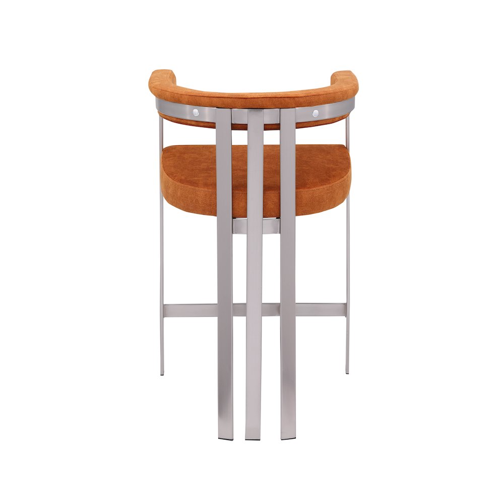 Marcello Cognac Velvet Counter Stool, Set of 2