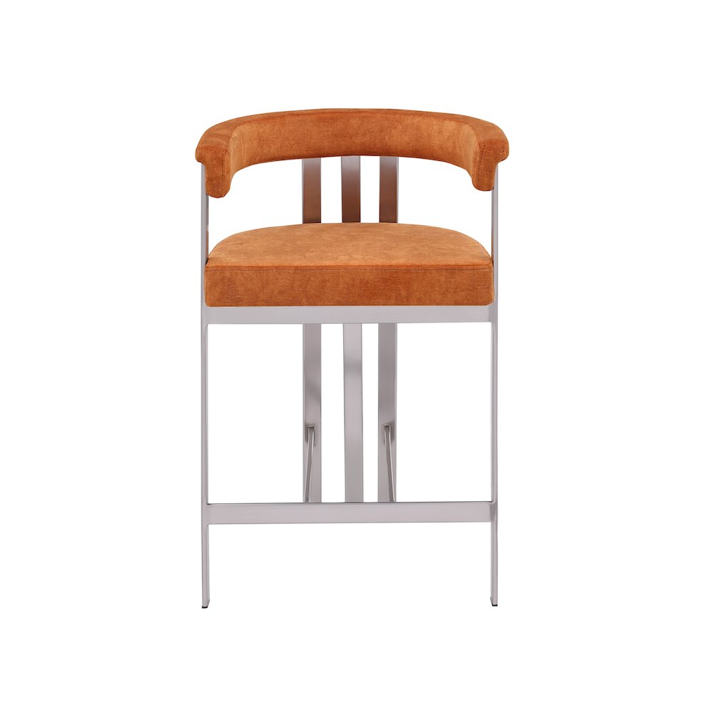 Marcello Cognac Velvet Counter Stool, Set of 2