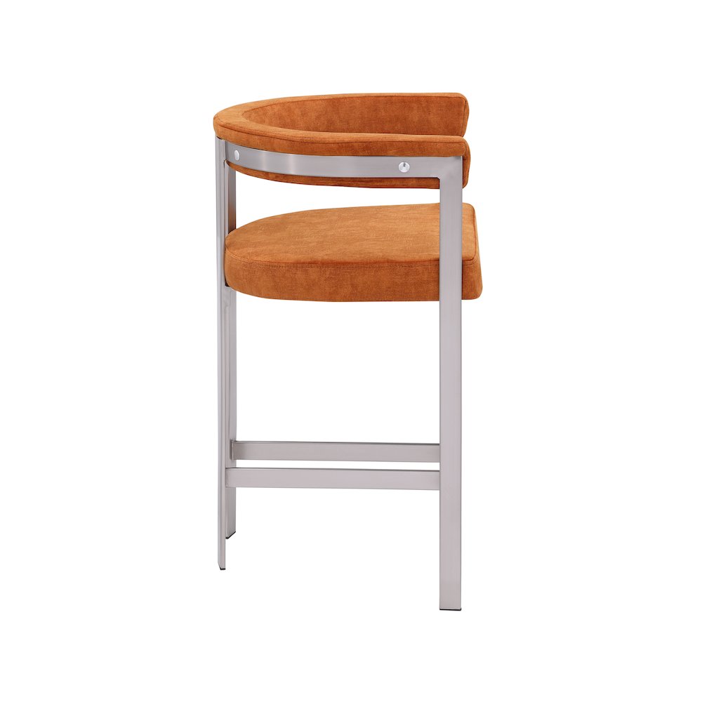 Marcello Cognac Velvet Counter Stool, Set of 2
