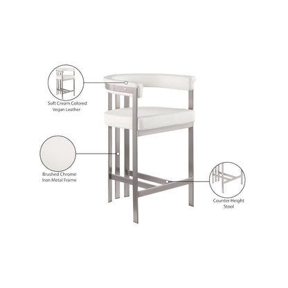 Marcello Cream Vegan Leather Counter Stool, Set of 2