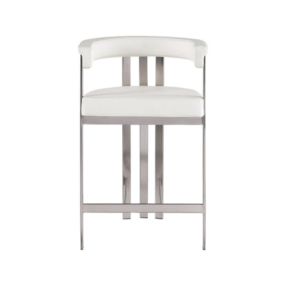 Marcello Cream Vegan Leather Counter Stool, Set of 2