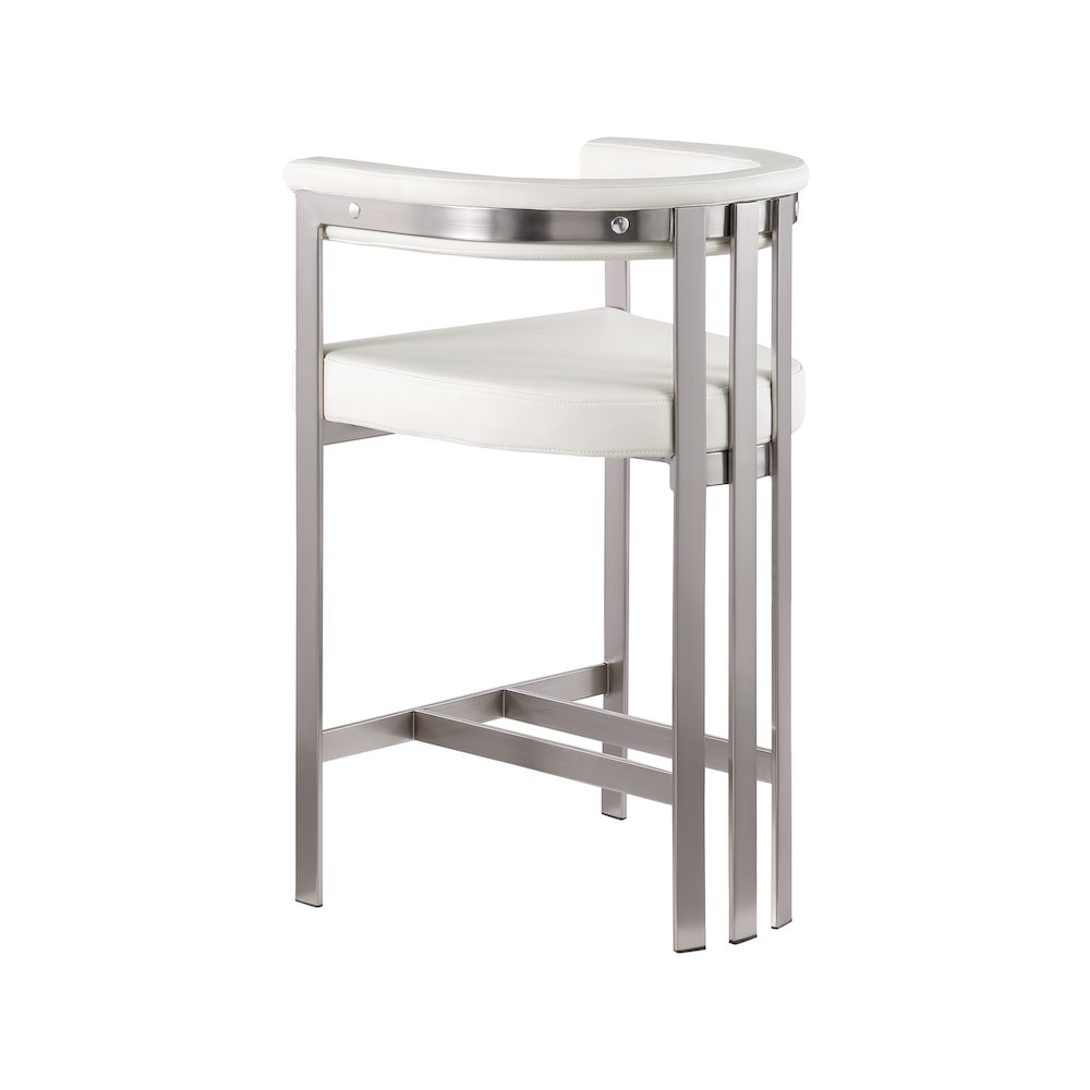 Marcello Cream Vegan Leather Counter Stool, Set of 2