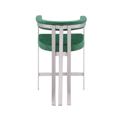 Marcello Green Velvet Counter Stool, Set of 2