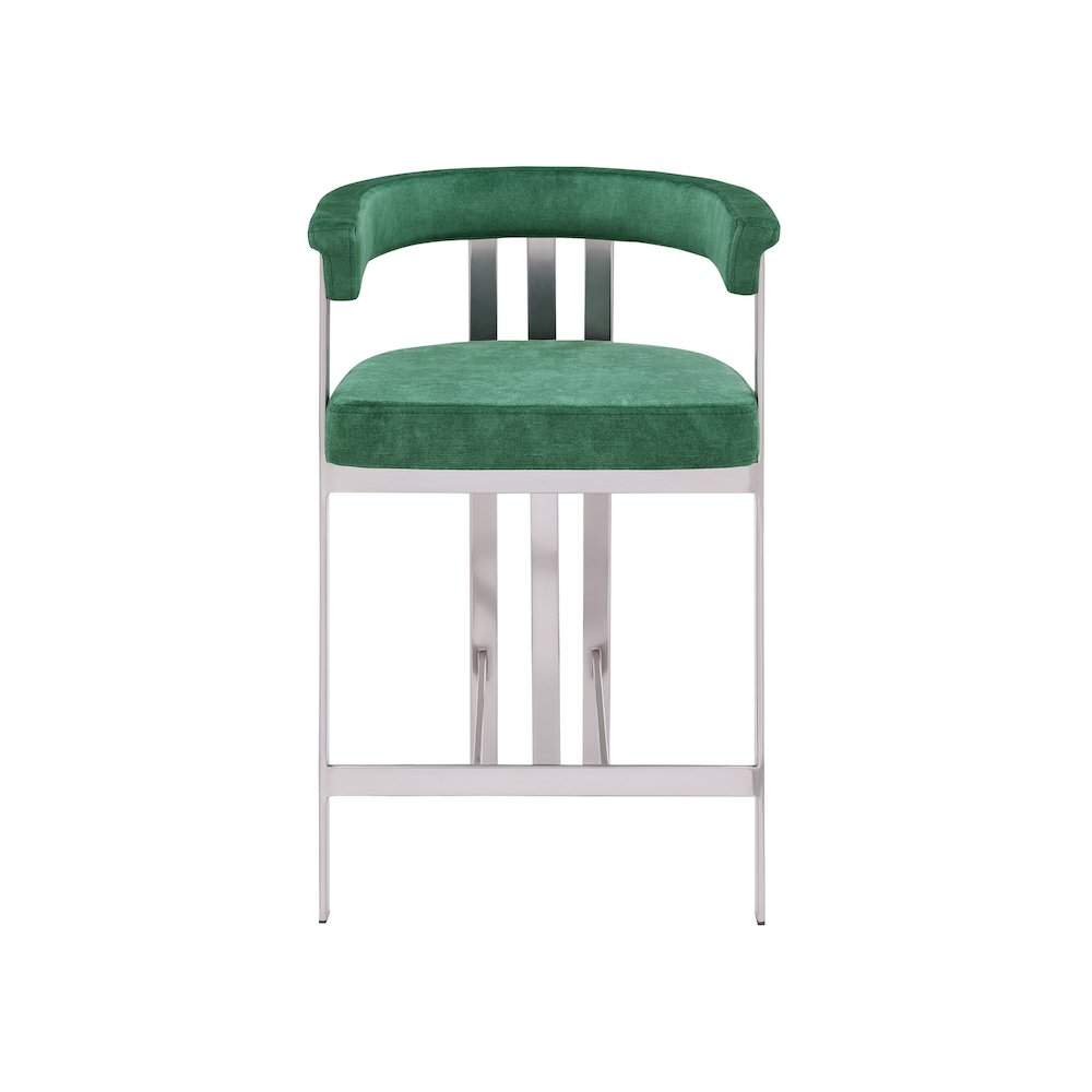 Marcello Green Velvet Counter Stool, Set of 2