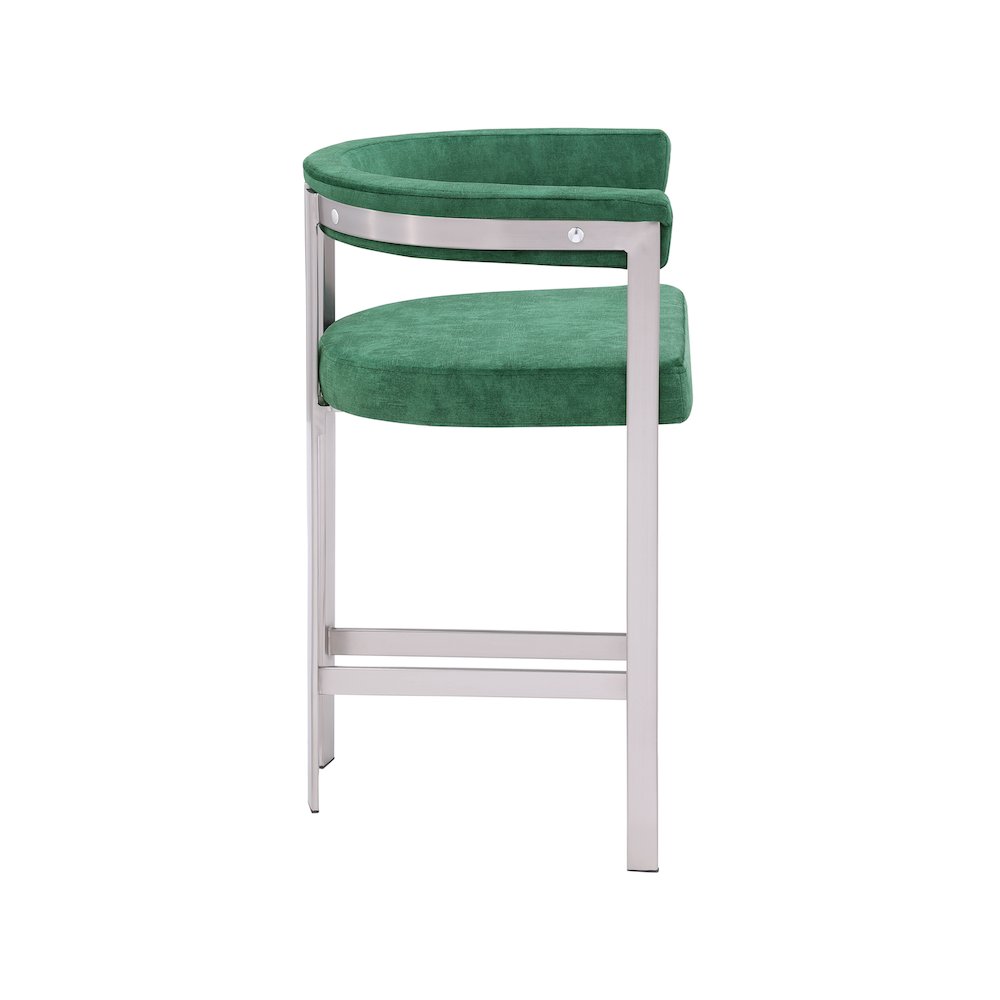 Marcello Green Velvet Counter Stool, Set of 2