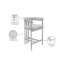 Marcello Grey Velvet Counter Stool, Set of 2