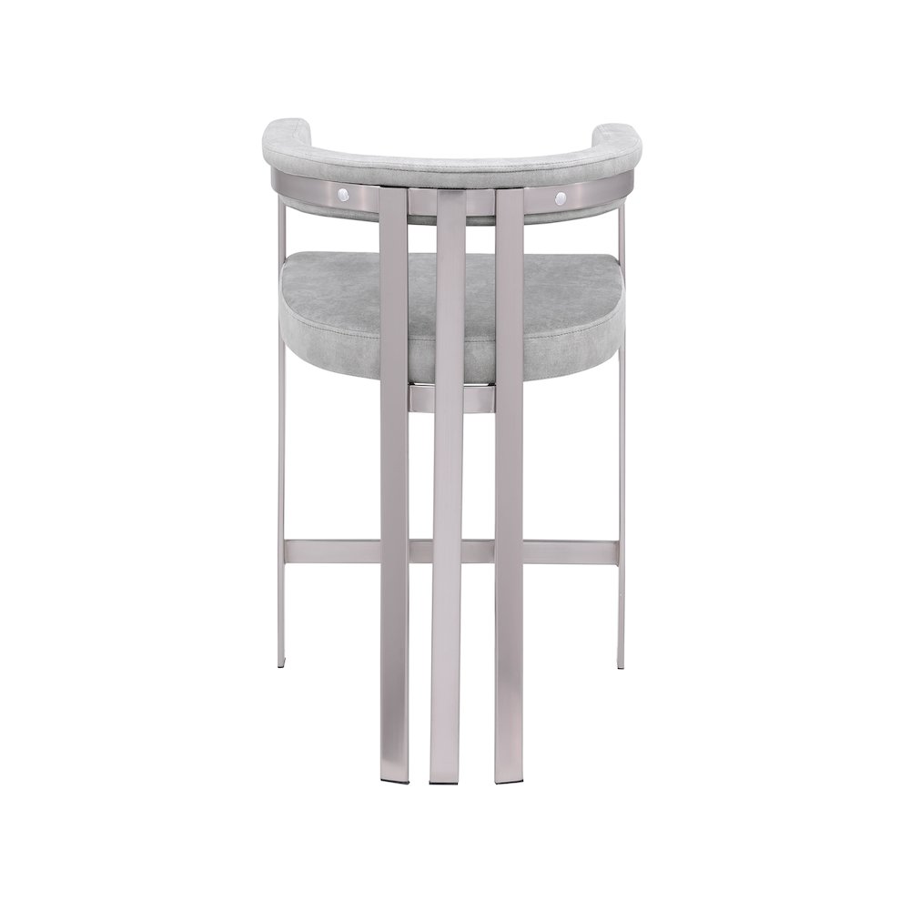 Marcello Grey Velvet Counter Stool, Set of 2