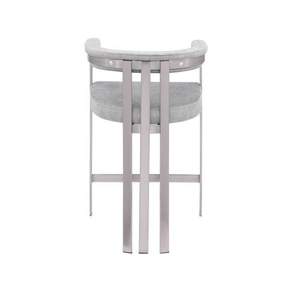 Marcello Grey Velvet Counter Stool, Set of 2