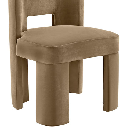 Zuno Beige Velvet Performance Fabric Upholstered Dining Chair