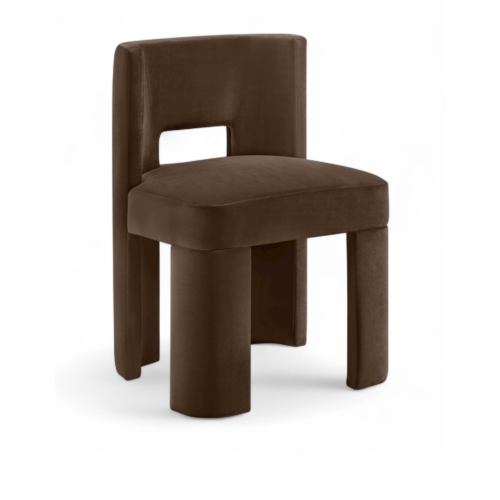 Zuno Brown Velvet Performance Fabric Upholstered Dining Chair