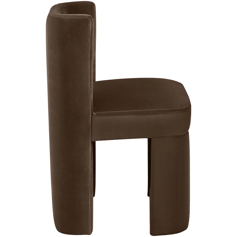 Zuno Brown Velvet Performance Fabric Upholstered Dining Chair