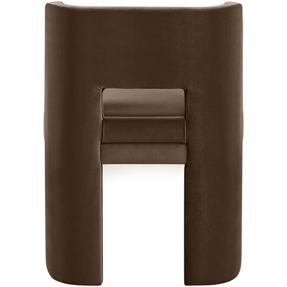 Zuno Brown Velvet Performance Fabric Upholstered Dining Chair