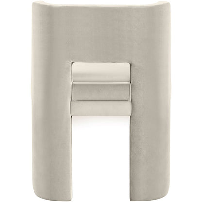 Zuno Cream Velvet Performance Fabric Upholstered Dining Chair