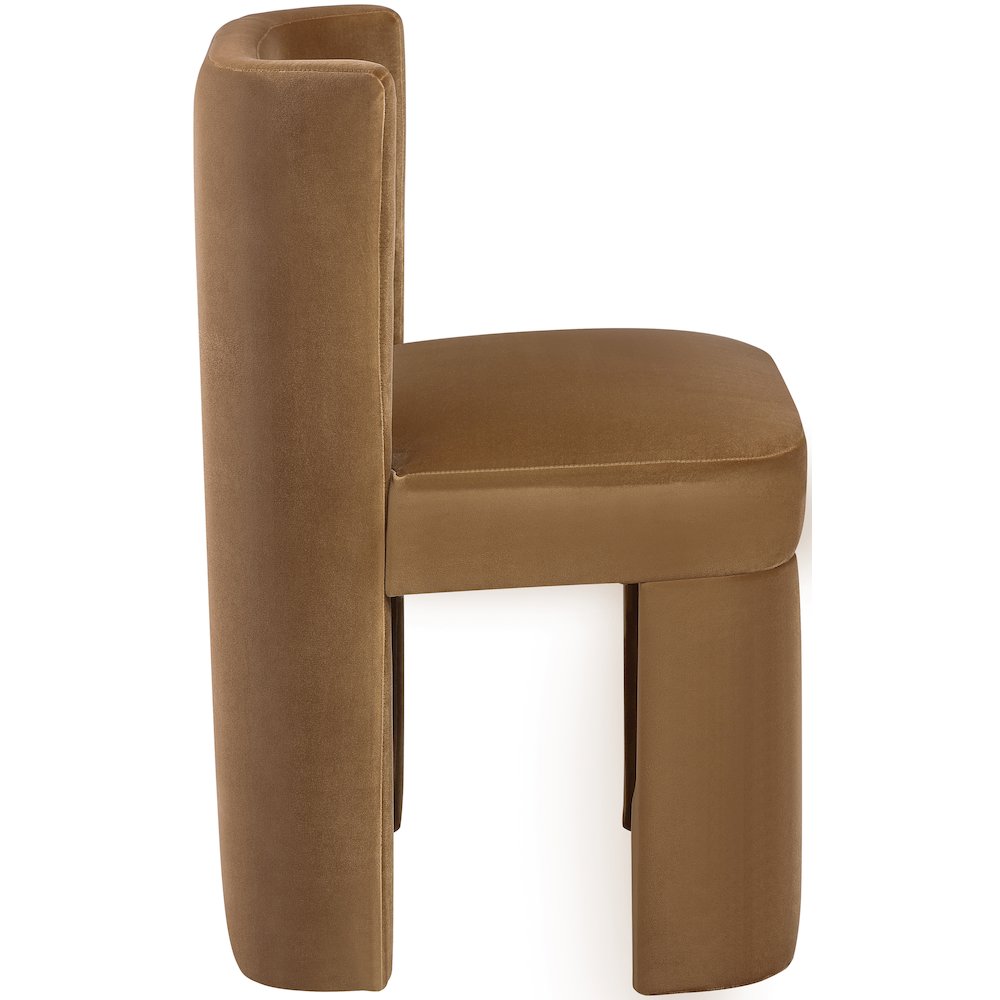 Zuno Saddle Velvet Performance Fabric Upholstered Dining Chair
