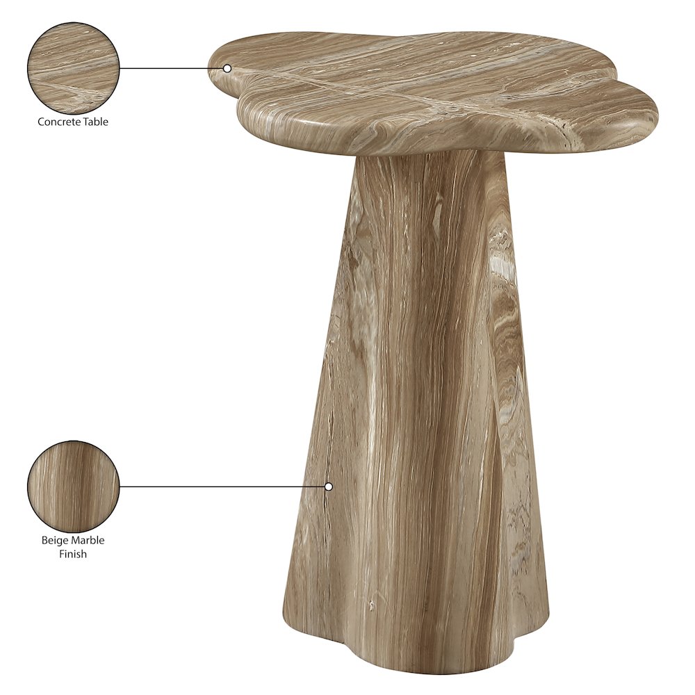 Nola Beige Concrete Indoor/Outdoor End Table