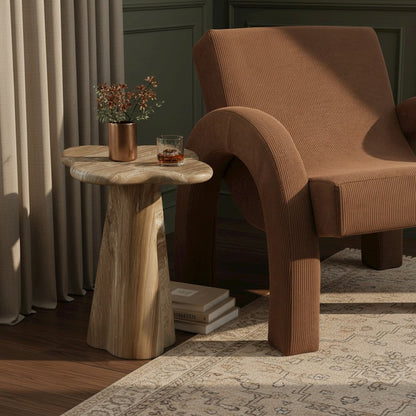 Nola Beige Concrete Indoor/Outdoor End Table