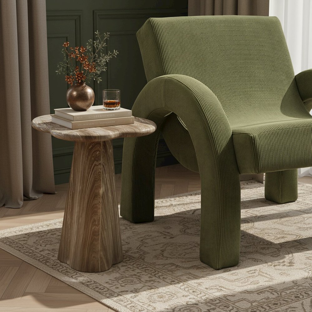 Nola Beige Concrete Indoor/Outdoor End Table