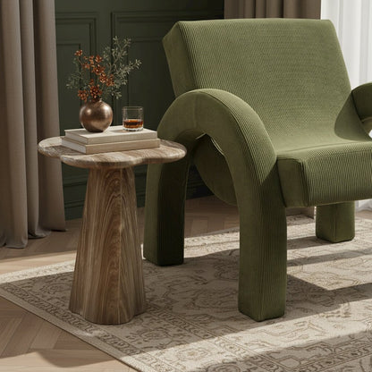 Nola Beige Concrete Indoor/Outdoor End Table